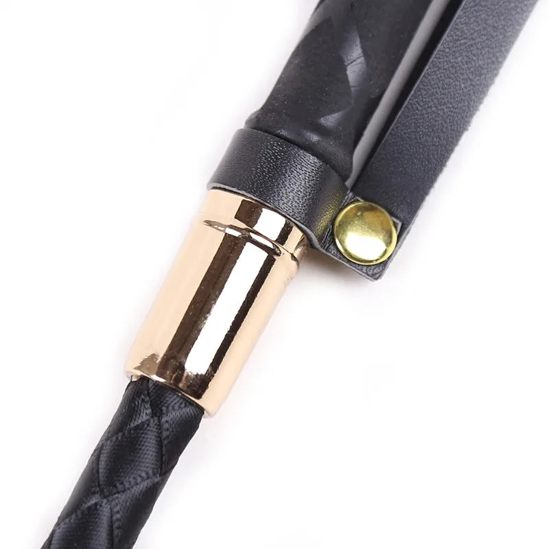 60CM Black PU Leather Spanking Paddle Long Whip Flirting Slave BDSM Bondage Flogger Sex Toys for Woman G Spot Sex Shop