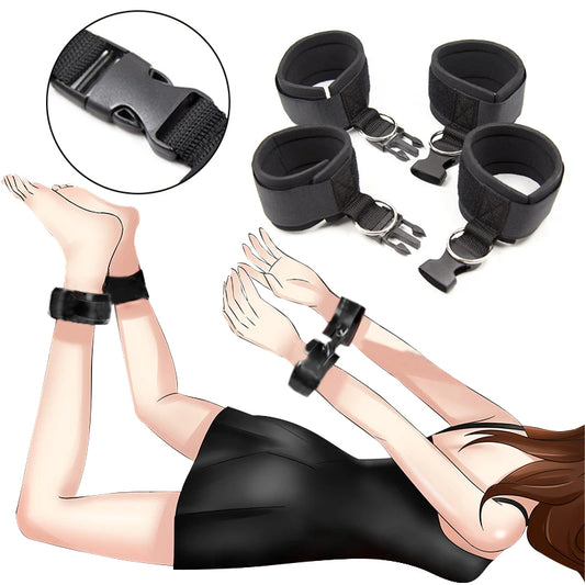 No Vibrator Bdsm Bondage Set Restraint Adult Game Handcuff Neck Collar Wrist Mouth Gag Strap Fetish Sex Toys for Woman Couples