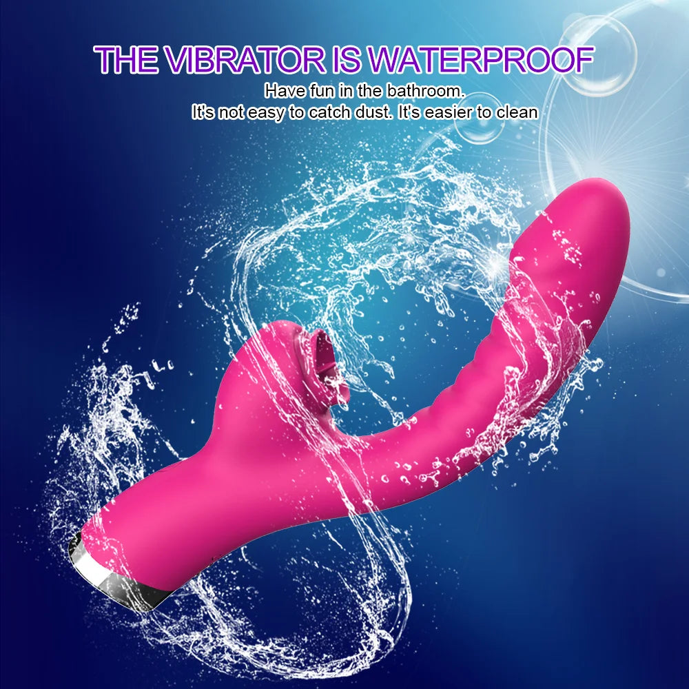 Tongue Licking Vibrator 2 in 1 Adult Women Sex Toys Dildos Vibrators Clitoris Stimulator with 20 Speeds Vibrators Sex Product