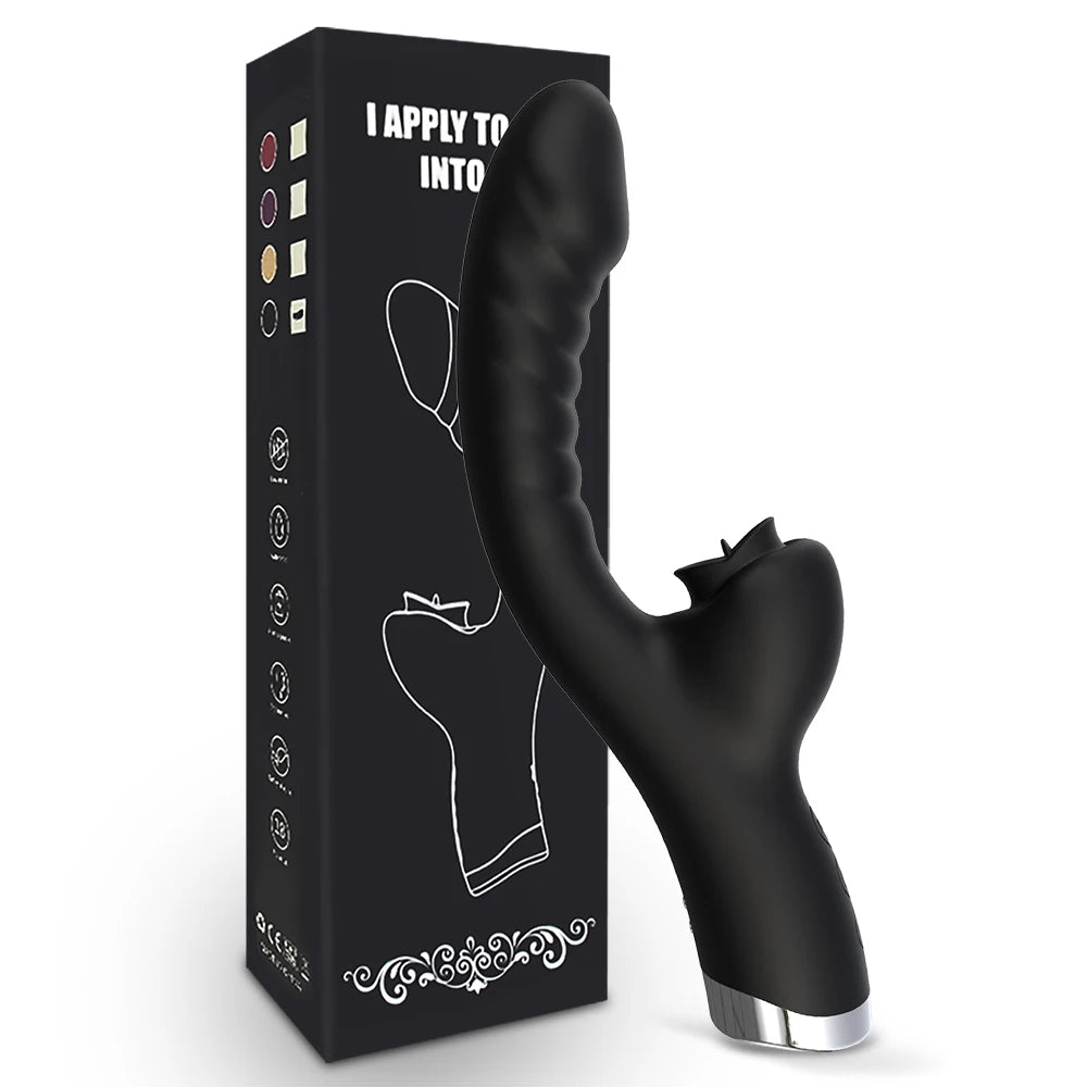 Tongue Licking Vibrator 2 in 1 Adult Women Sex Toys Dildos Vibrators Clitoris Stimulator with 20 Speeds Vibrators Sex Product