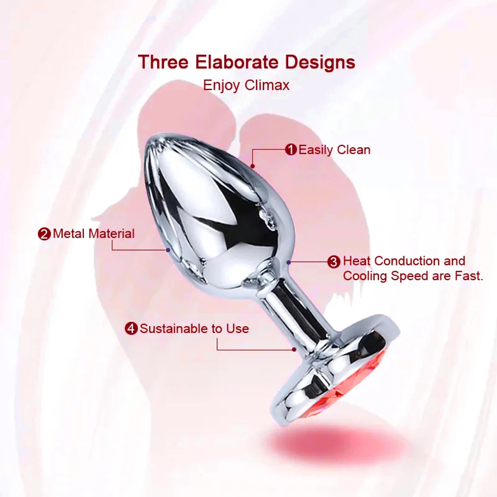S/M/L Anal Plug Metal Adult Sex Toys for Women Men Crystal Erotic Bullet Butt Plug Stimulator Prostate Massager Intimate Goods