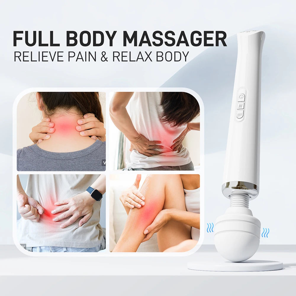 20 Modes Powerful Magic Wand Vibrator for Women Body Massager G Spot Clitoris Stimulator USB Charging Adult Sex Toys for Woman