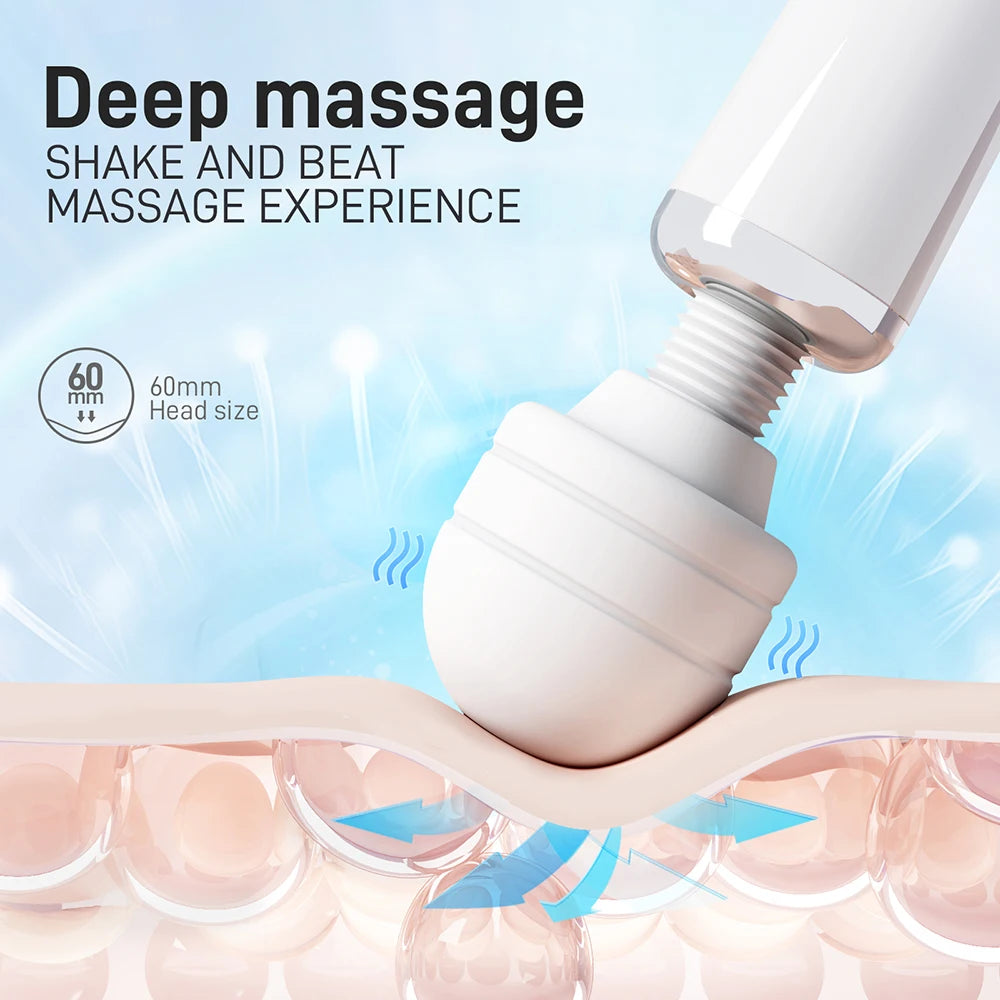 20 Modes Powerful Magic Wand Vibrator for Women Body Massager G Spot Clitoris Stimulator USB Charging Adult Sex Toys for Woman