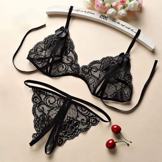 Sexy Erotic Lingerie Women Bra Garters Thongs Patchwork See through Lingerie Set Ladies Sexy Underwear Set Porn Sexy Costumes